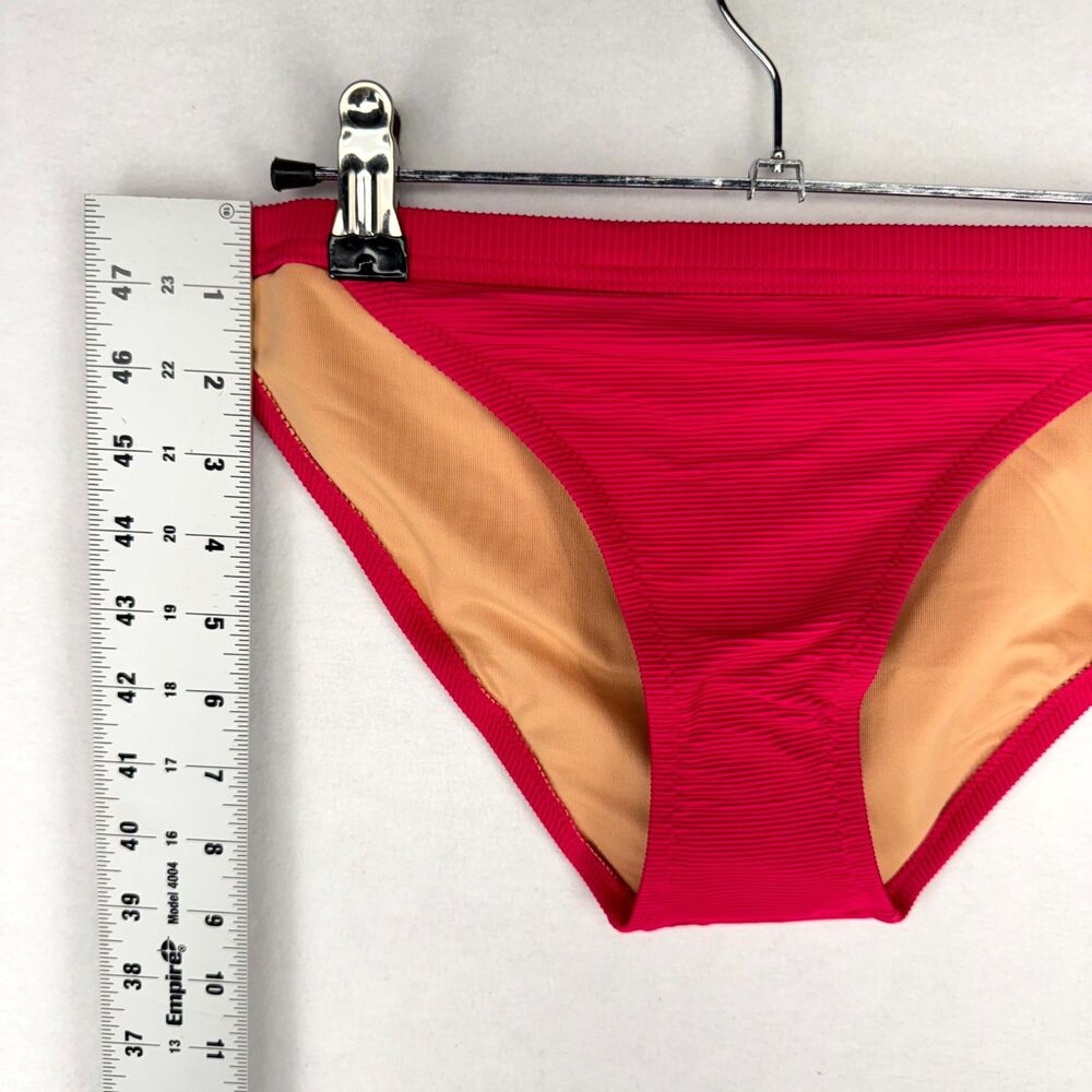 J.Crew Ribbed Bikini Bottoms Bright Pink Ladies Size M NEW BH485 WHI‎ - Picture 8 of 9